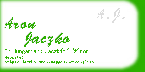 aron jaczko business card